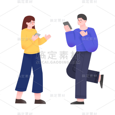 卡通感金融行业人物元素