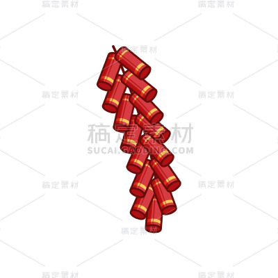 卡通感春节鞭炮元素贴纸