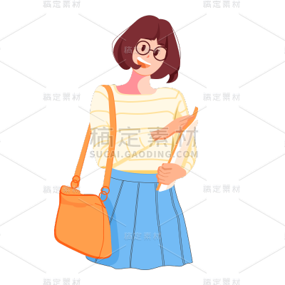 卡通感劳动节女人元素贴纸