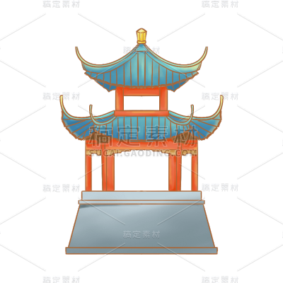 中秋节八月十五月中国风建筑