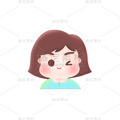 卡通感教育女生培训元素贴纸