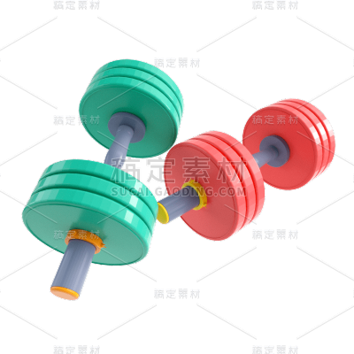 C4D体育用品贴纸-哑铃