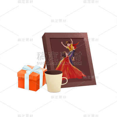 卡通感父亲节相框元素贴纸
