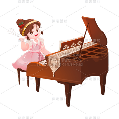 卡通感教育行业女孩元素贴纸