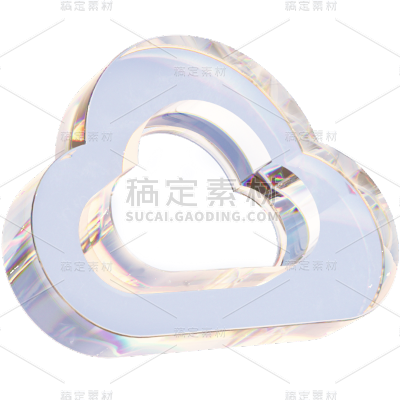 C4D几何玻璃云朵元素贴纸