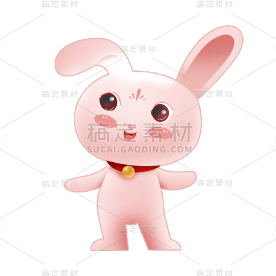 卡通感春节兔子元素贴纸