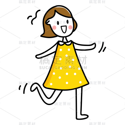 卡通感教育培训女生元素贴纸