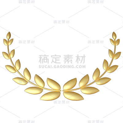 C4D-3D立体金属质感-花环