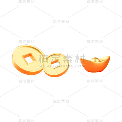 卡通感3D铜板元素