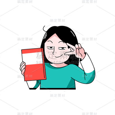 卡通感劳动节女人元素贴纸