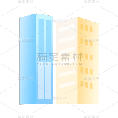 卡通感教育培训高楼元素
