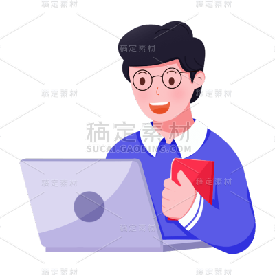卡通感金融行业人物元素