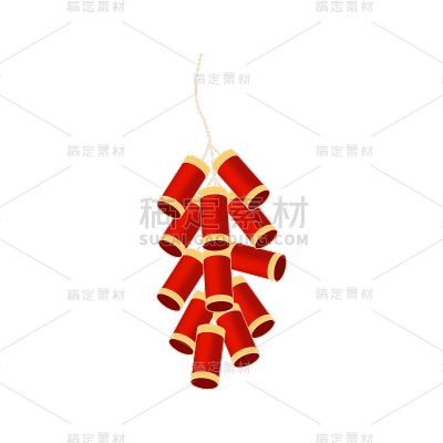 中国风春节鞭炮元素贴纸