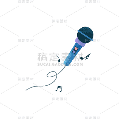 卡通感教育培训麦克风元素贴纸