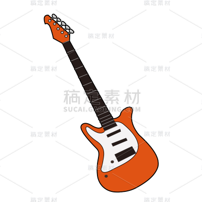 卡通感文体娱乐吉他元素 