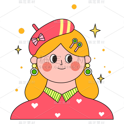 卡通女生元素