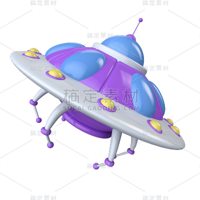C4D-3D航空航天天文元素-飞碟