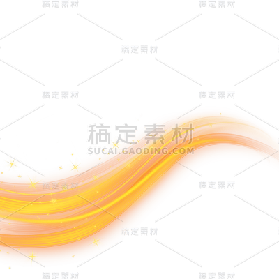 酷炫黄色曲线星光光效元素GDFXPM2302