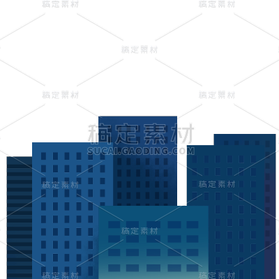 卡通感高楼元素贴纸