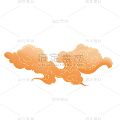 卡通感春节云朵元素贴纸