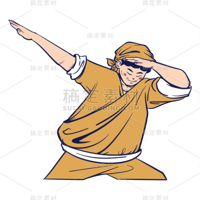 手绘-人物元素-男生贴纸