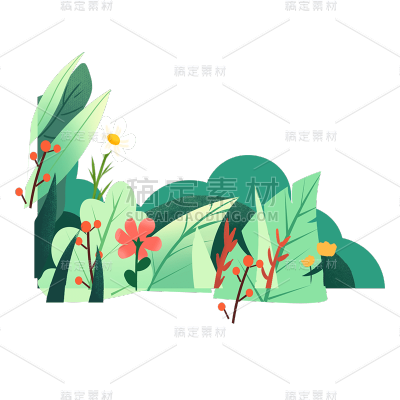 手绘花元素贴纸