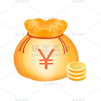 卡通感金融钱袋元素