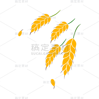秋系列丰收麦子元素贴纸