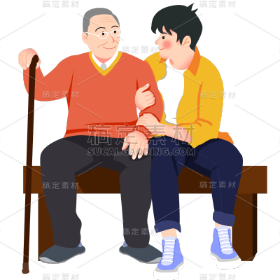 卡通感父亲节父子元素贴纸