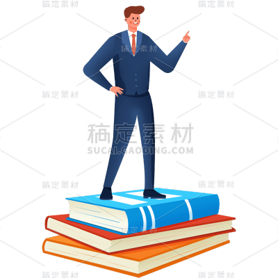 卡通感金融行业人物元素