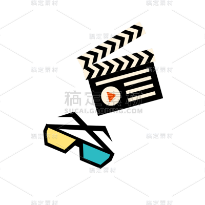 卡通感打板器元素贴纸