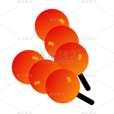 卡通感春节冰糖葫芦元素贴纸