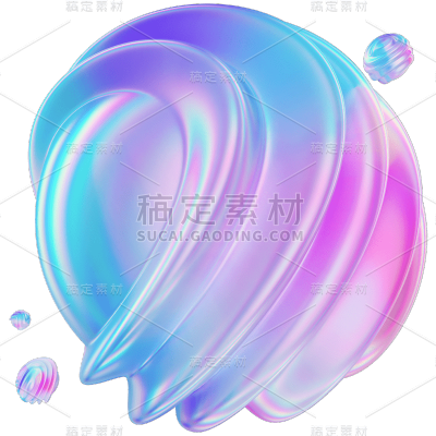 C4D-3D立体酸性风设计球体2
