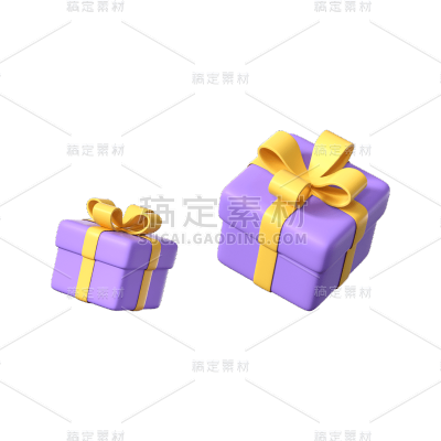 国庆节十一3D立体礼盒元素
