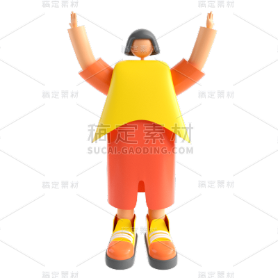C4D人物插画素材贴纸