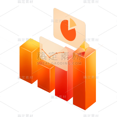 卡通感金融图表元素