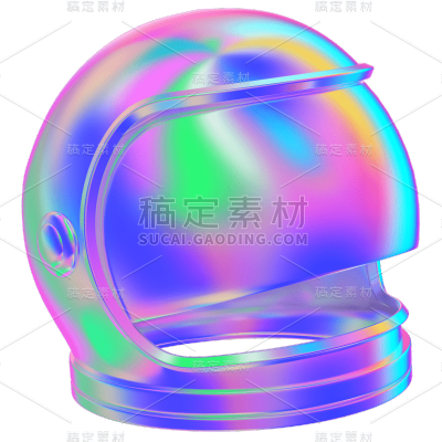 酷炫C4D头盔酸性设计风元素贴纸