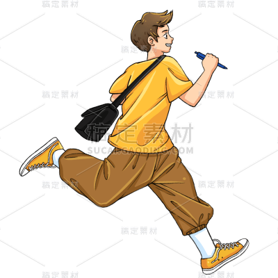 卡通感高考男生元素贴纸