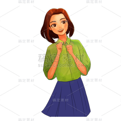 卡通感母亲节女生元素贴纸