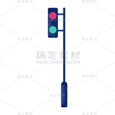 卡通感红绿灯元素贴纸