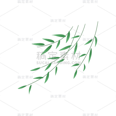 端午节竹子元素中国风贴纸