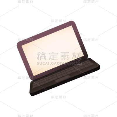 卡通感笔记本电脑元素贴纸
