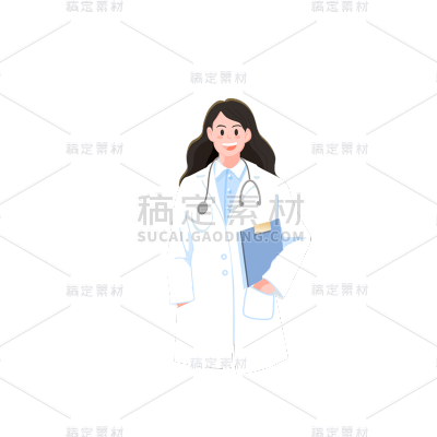 卡通感劳动节医生元素贴纸
