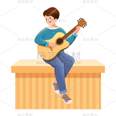 卡通感情人节男性元素贴纸