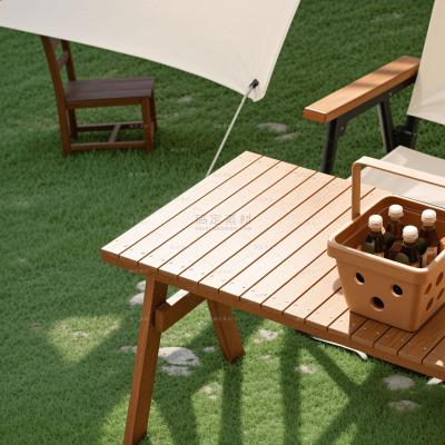 insMind Outdoor Background Wooden Picnic Table Garden Park