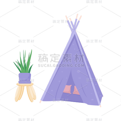 卡通感教育行帐篷元素