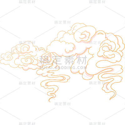 卡通感春节云朵元素贴纸