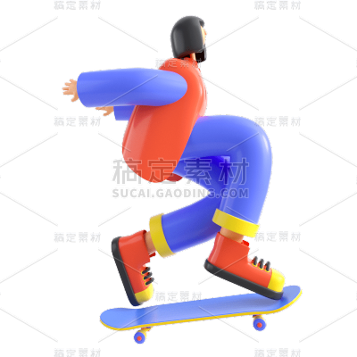 C4D-潮酷运动人物插画2