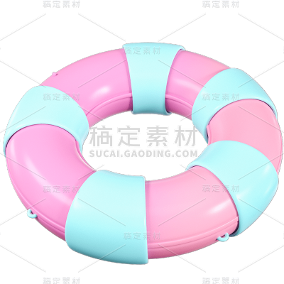 C4D-橡皮泥动植物贴纸-游泳圈