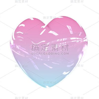 C4D-3D立体酸性风元素-爱心